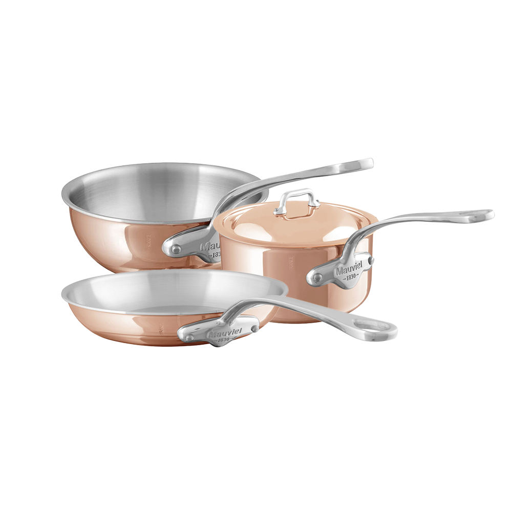 Mauviel M'6 S Induction Copper 4-Piece Cookware Set With Cast Stainless Steel Handles - Mauviel1830