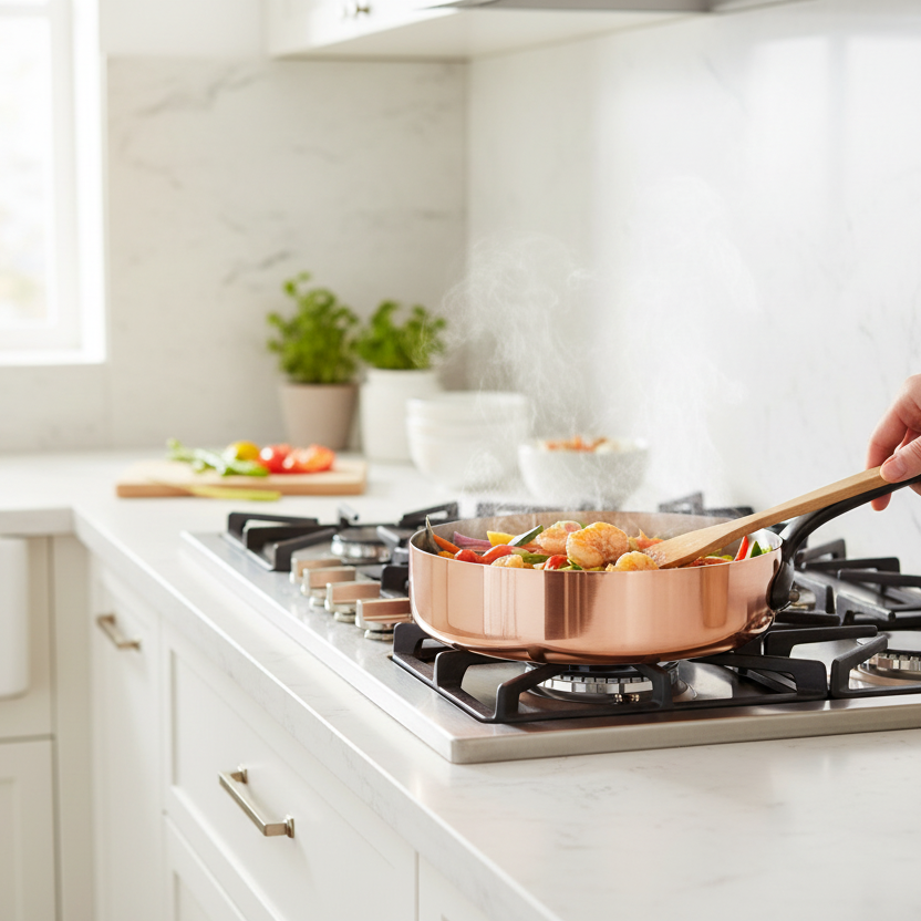 Mauviel M'Heritage M'150 CI Copper Saute Pan With Cast Iron Handle, 1.8-Qt - Mauviel1830