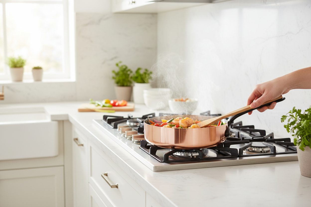 Mauviel M'Heritage M'150 CI Copper Saute Pan With Cast Iron Handle, 1.8-Qt - Mauviel1830