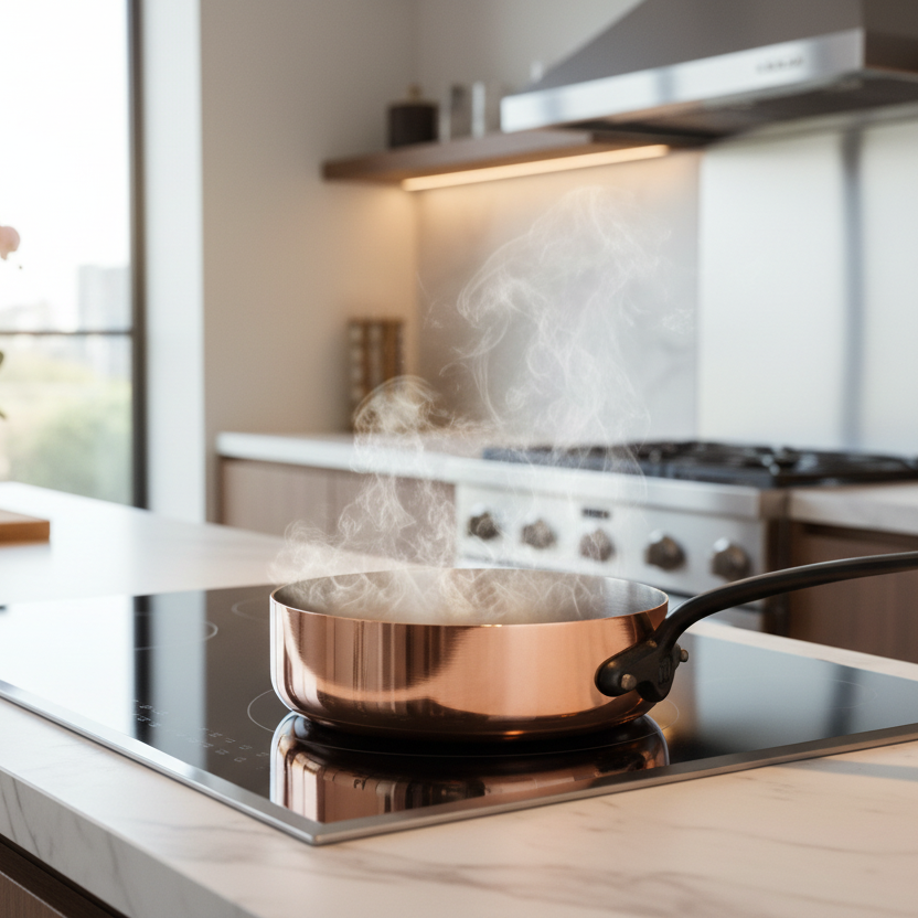 Mauviel M'Heritage M'150 CI Copper Saute Pan With Cast Iron Handle, 1.8-Qt - Mauviel1830