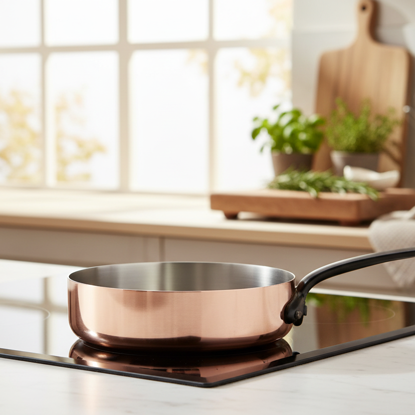 Mauviel M'Heritage M'150 CI Copper Saute Pan With Cast Iron Handle, 1.8-Qt - Mauviel1830