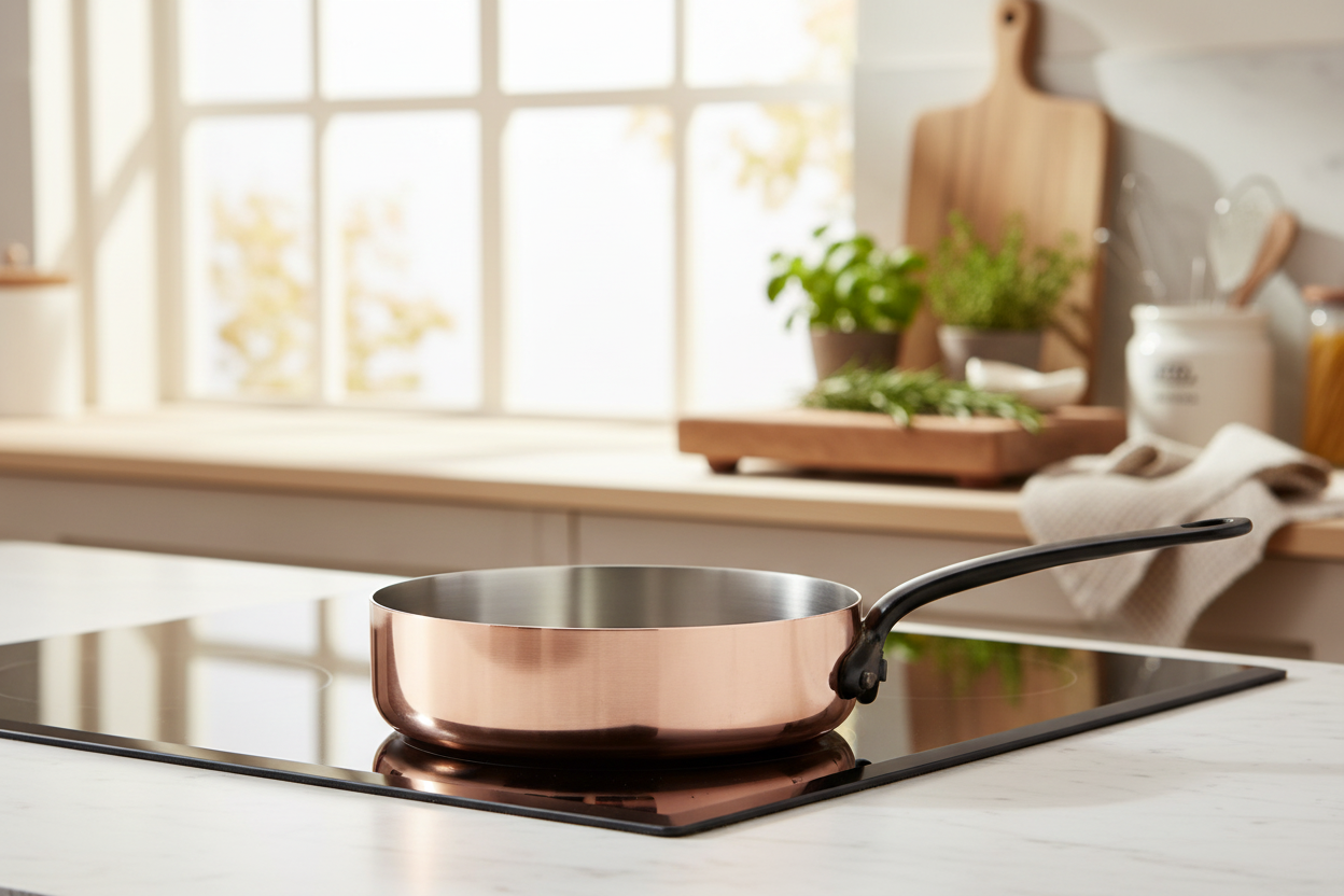 Mauviel M'Heritage M'150 CI Copper Saute Pan With Cast Iron Handle, 1.8-Qt - Mauviel1830
