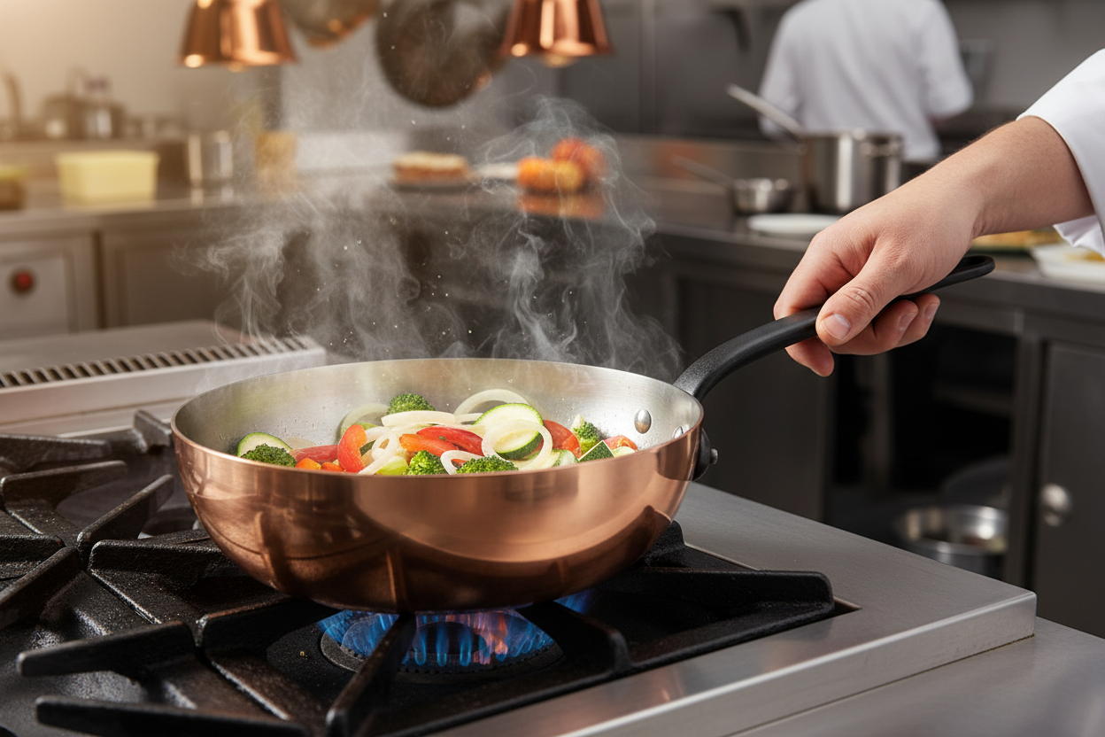 Mauviel M'Heritage M'150 CI Chef Pan With Lid, Cast Iron Handle, 3.6-Qt - Mauviel1830