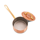 Mauviel M'MINIS Copper Sauce Pan With Lid, Brass Handles, 3.54-In - Mauviel1830