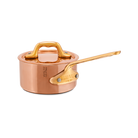 Mauviel M'MINIS Copper Sauce Pan With Lid, Brass Handles, 3.54-In - Mauviel1830