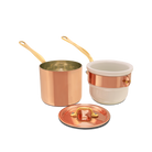 Mauviel Copper Tinned Bain Marie/Double Boilers With Lid, Brass Handles, 0.9-Qt - Mauviel1830