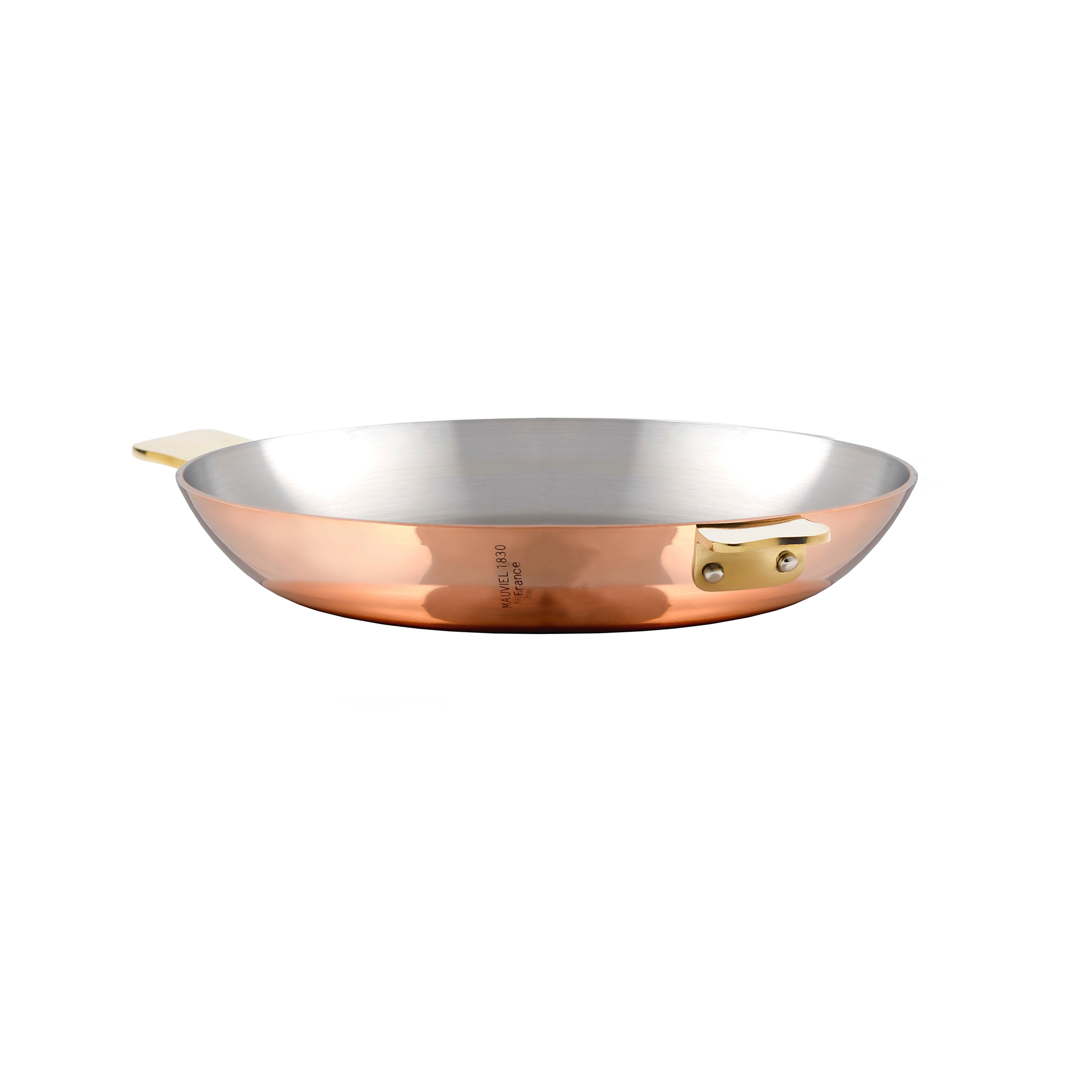 Mauviel Art Déco Copper 2-Piece Round Pan 6.3-In and 7.9-In Set With Brass Handles - Mauviel1830