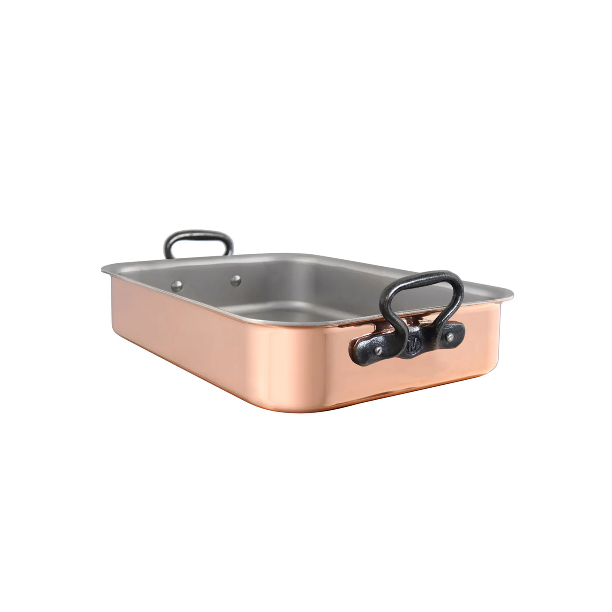 Mauviel Copper Roasting Pan With Cast Iron Handles, 13.7 x 9.8-In - Mauviel1830