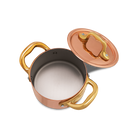 Mauviel M'MINIS Copper Stew Pan With Lid, Brass Handles, 0.34-Quart - Mauviel1830