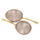 Mauviel M'Heritage M'150 B 2-Piece  Copper Frying Pan Set With Brass Handles - Mauviel1830