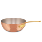 Mauviel M'Heritage M'150 B Copper Chef Pan With Lid and Brass Handle, 2.1-Qt - Mauviel1830