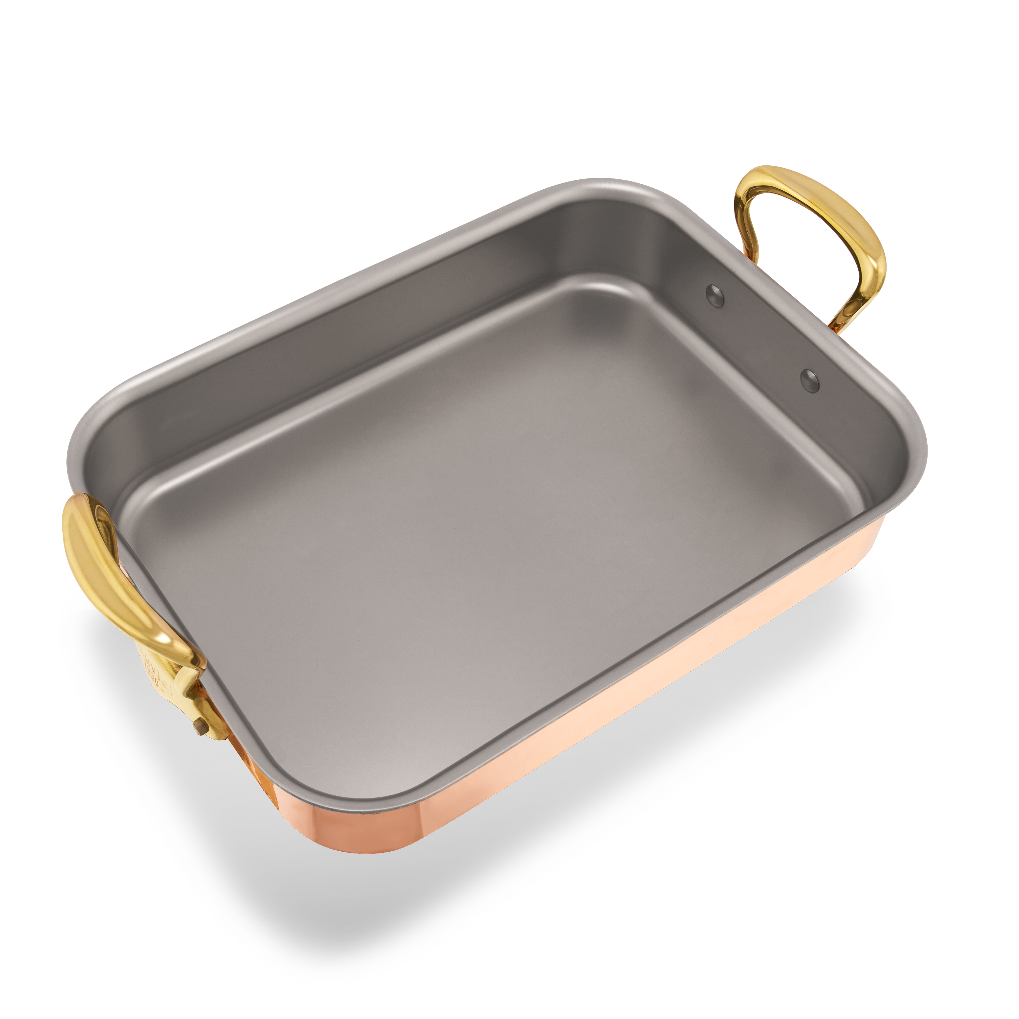 Mauviel Copper Roasting Pan With Brass Handles, 13.7 x 9.8-In - Mauviel1830