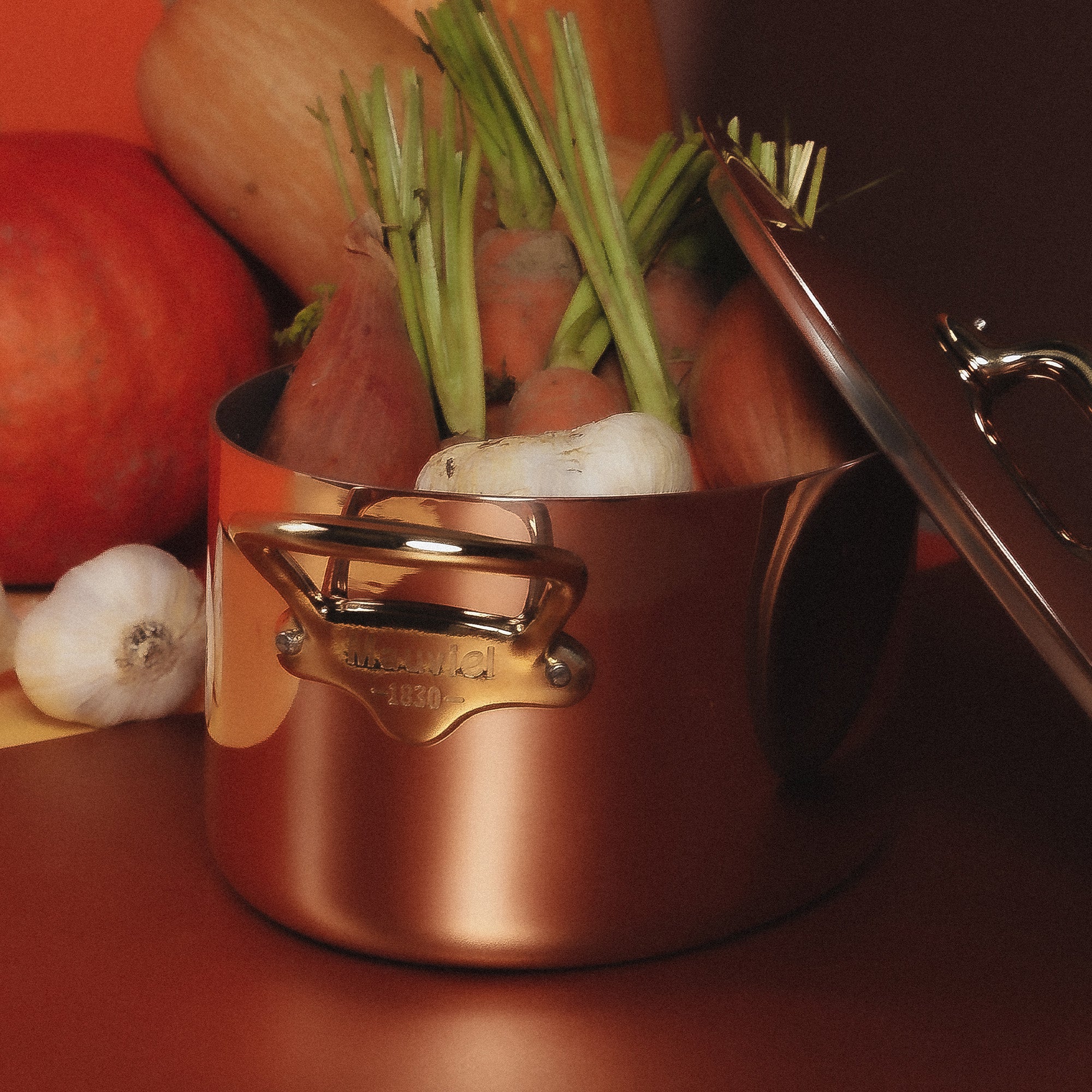 Mauviel M'Heritage M'150 B Copper Oval Stewpan With Lid, Brass Handles - Mauviel1830
