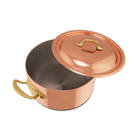 Mauviel M'Heritage M'150 B Copper Stewpan With Lid, Brass Handles, 1.8-Qt - Mauviel1830