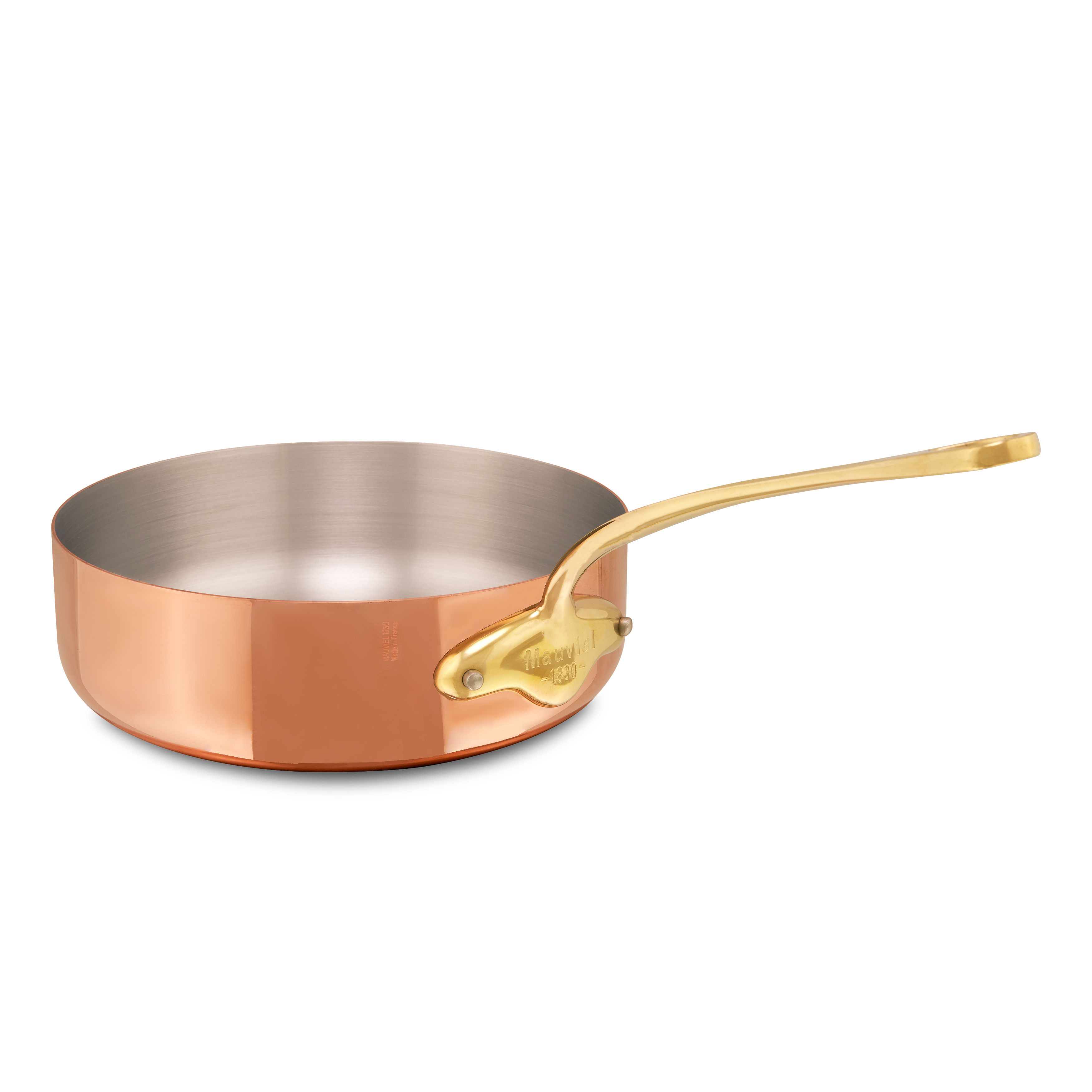 Mauviel M'Heritage M'150 B Copper Saute Pan With Brass Handle, 1.9-Qt - Mauviel1830