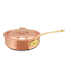 Mauviel M'Heritage M'150 B Copper Saute Pan With Lid, Brass Handle, 6.2-Qt - Mauviel1830