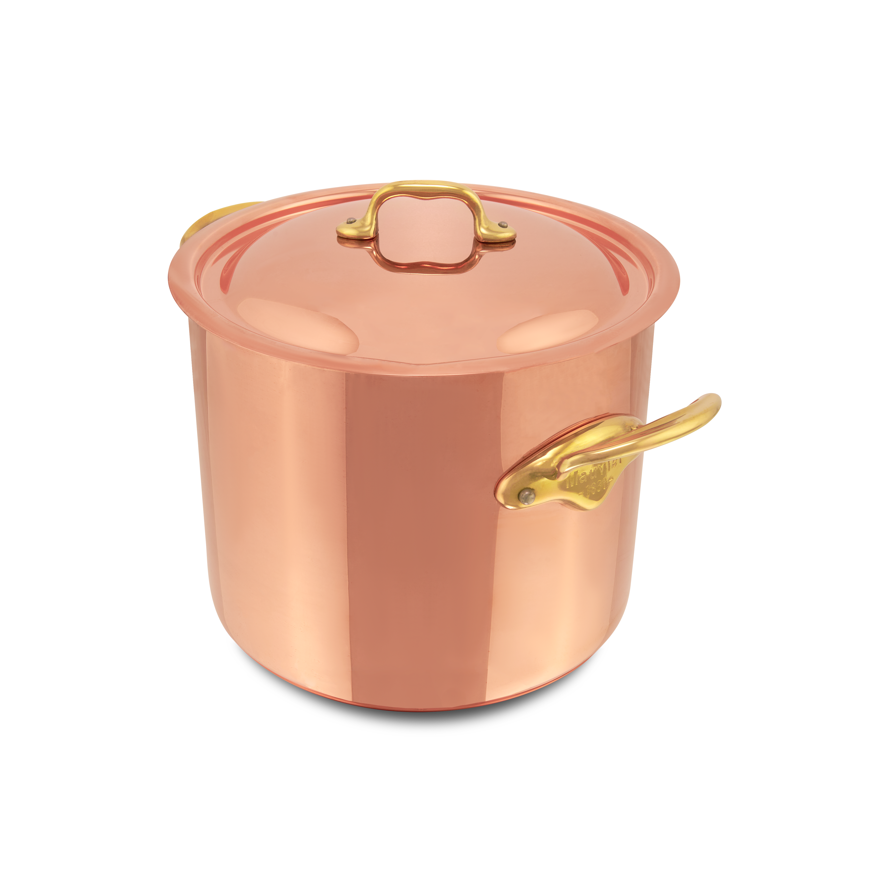Mauviel M'Heritage M'150 B Copper Stockpot With Lid Brass Handles, 9.9-Qt - Mauviel1830