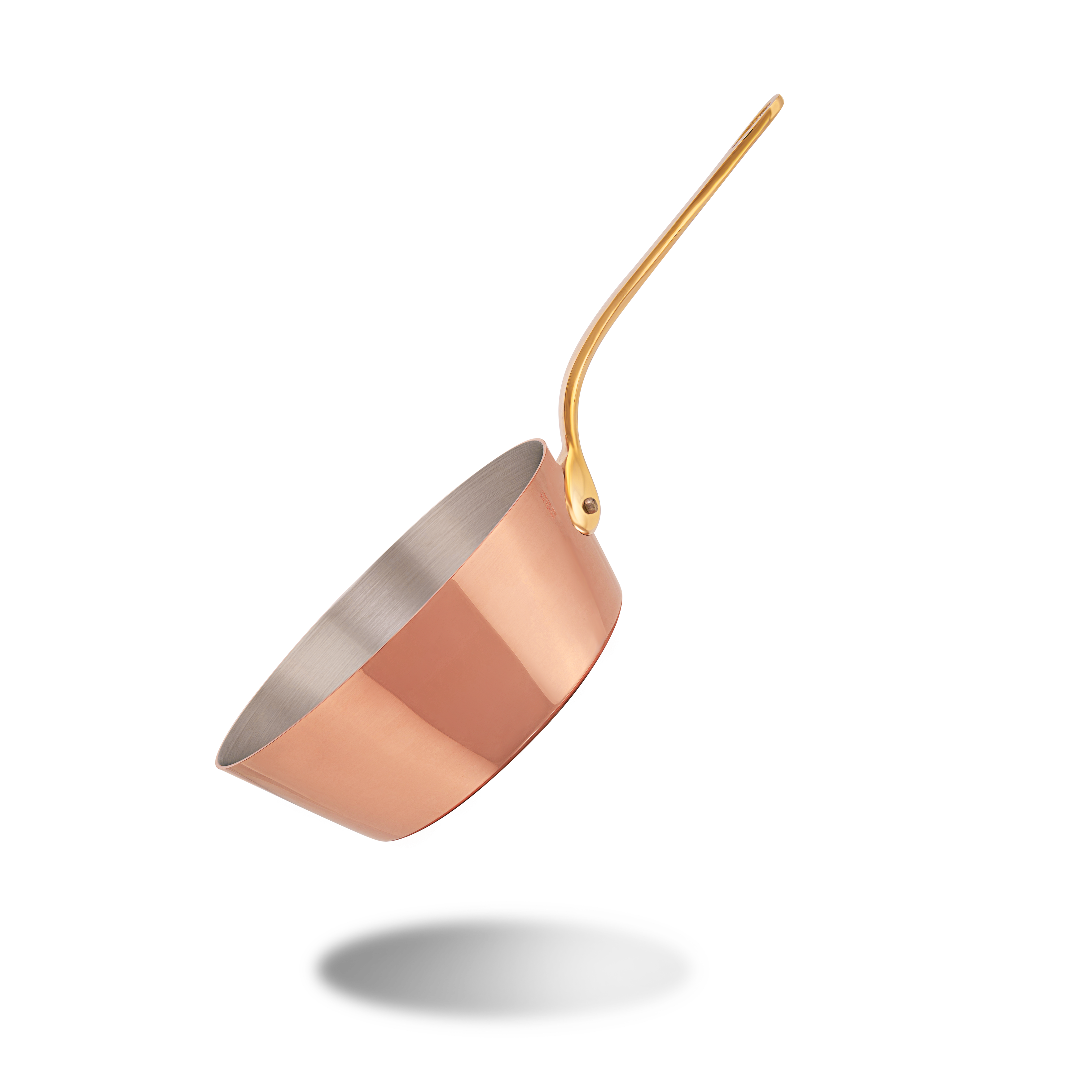 Mauviel M'Heritage M'200 B Copper Splayed Saute Pan With Brass Handle, 3.6-Qt - Mauviel1830