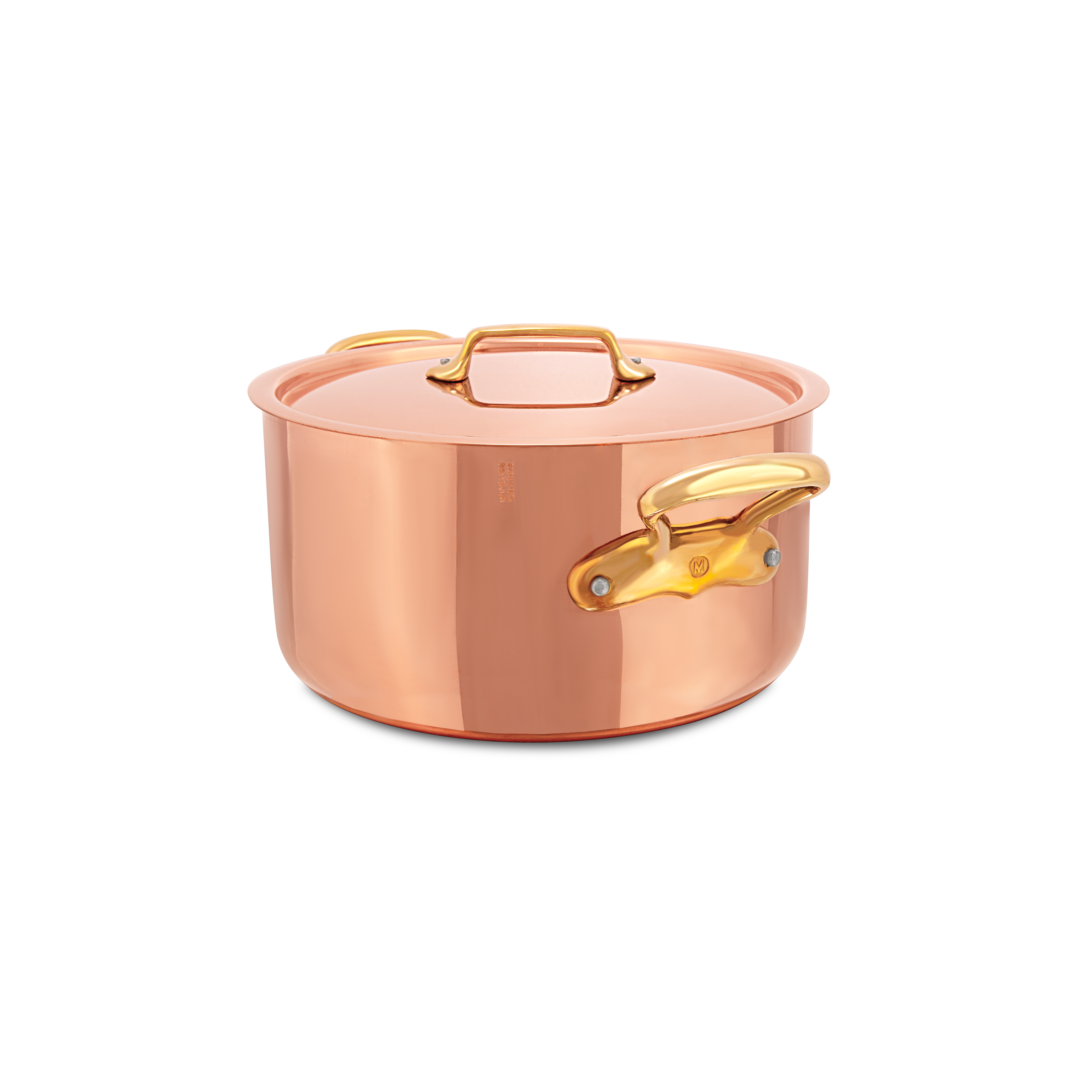 Mauviel M'Heritage M'200 B Copper Stewpan With Lid, Brass Handles, 6.1-Qt - Mauviel1830