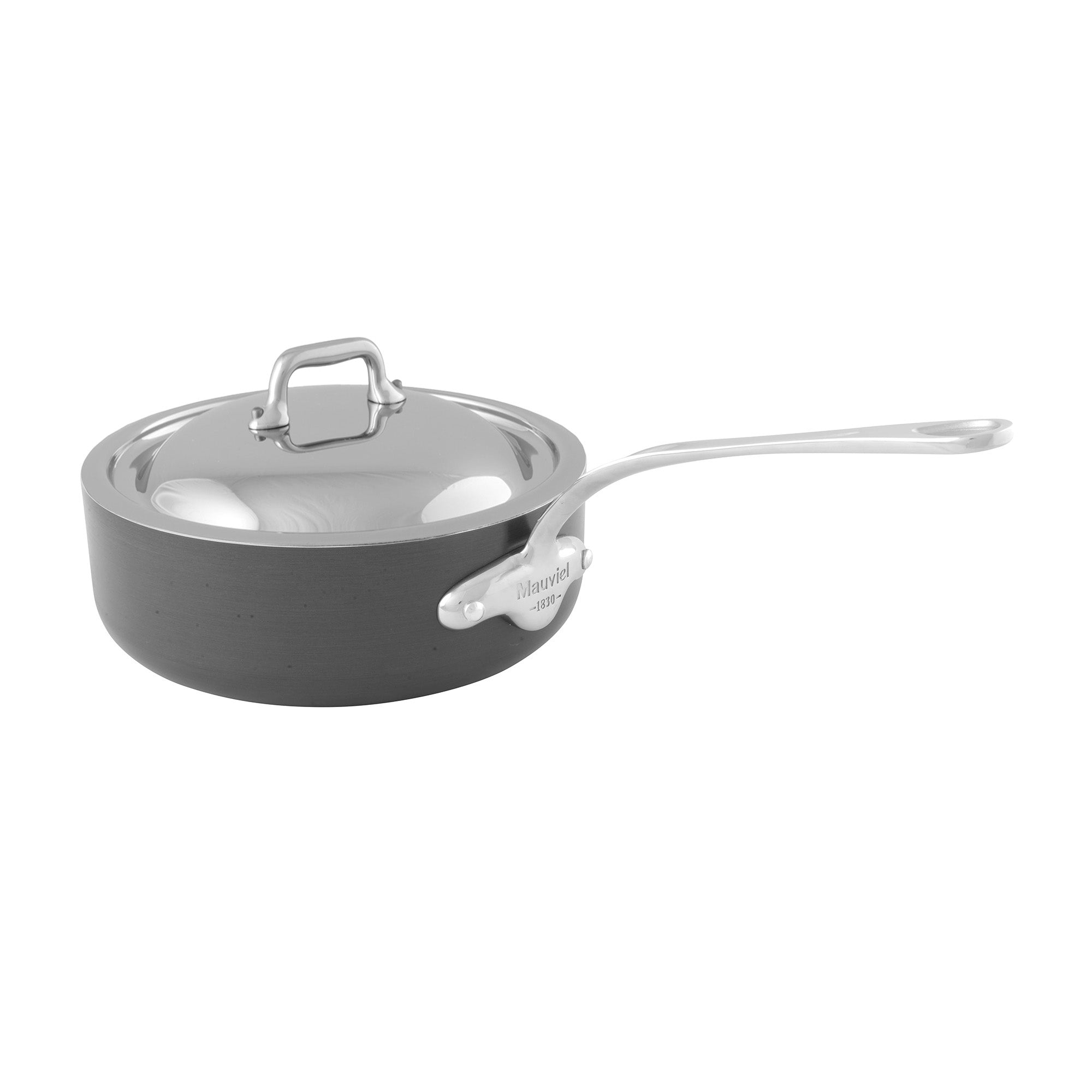 Mauviel M'STONE 3 Saute Pan With Curved Lid, Cast Stainless Steel Handle, 6-Qt - Mauviel1830