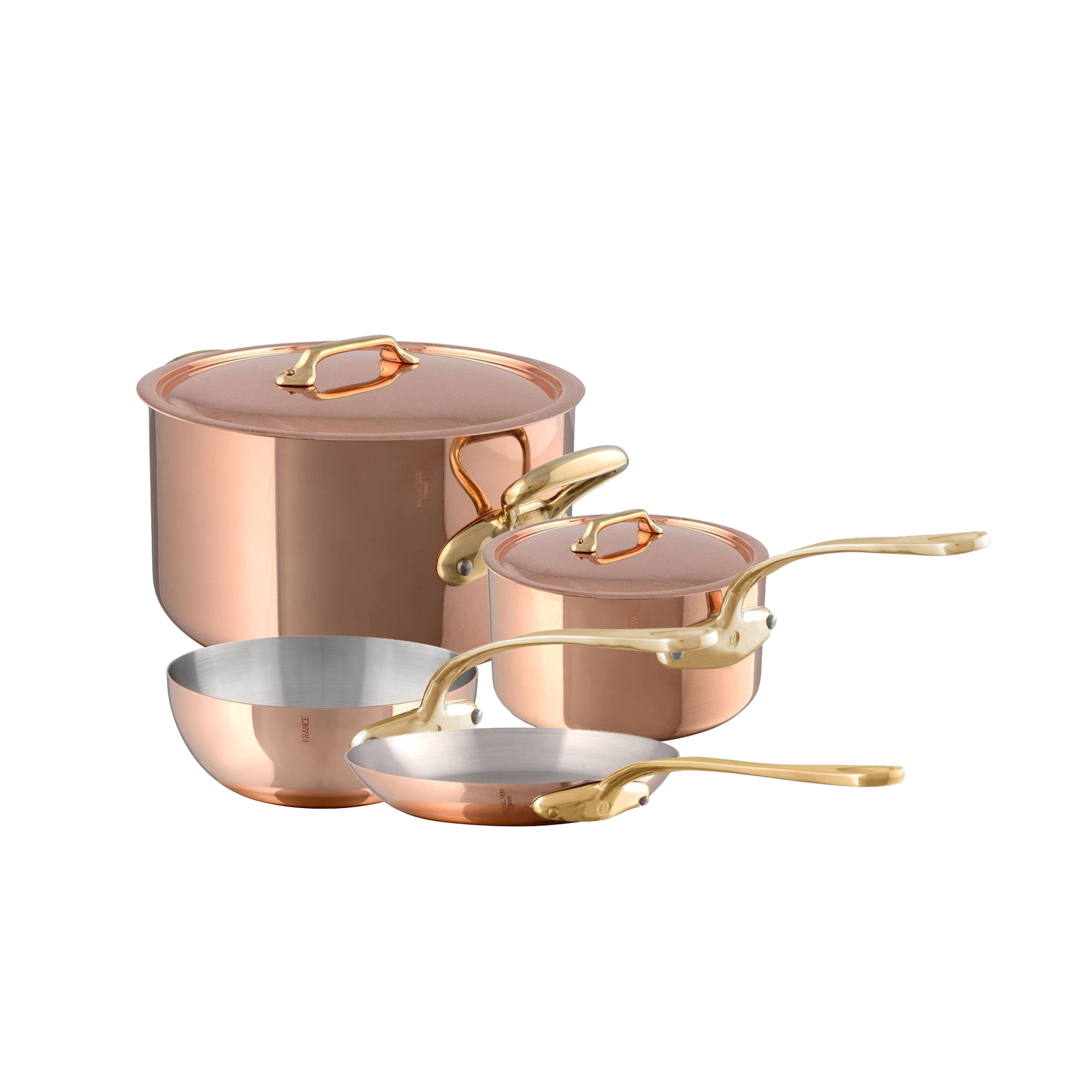 Mauviel M'Heritage M'200 B 6-Piece Copper DeLuxe Cookware Set With Brass Handles - Mauviel1830