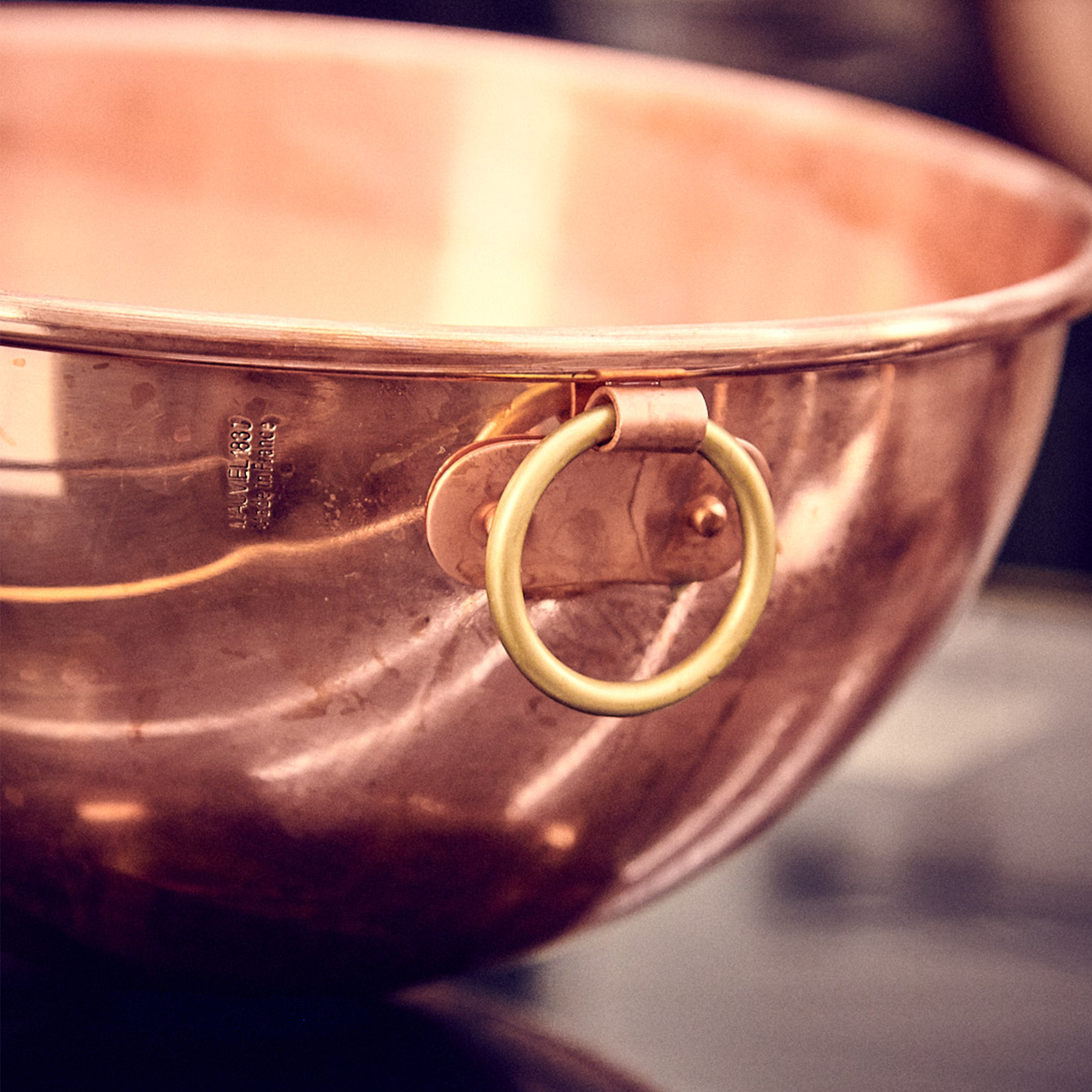 Mauviel M'Passion Copper Egg White Beating Bowl With Ring & Support, 5-qt - Mauviel1830