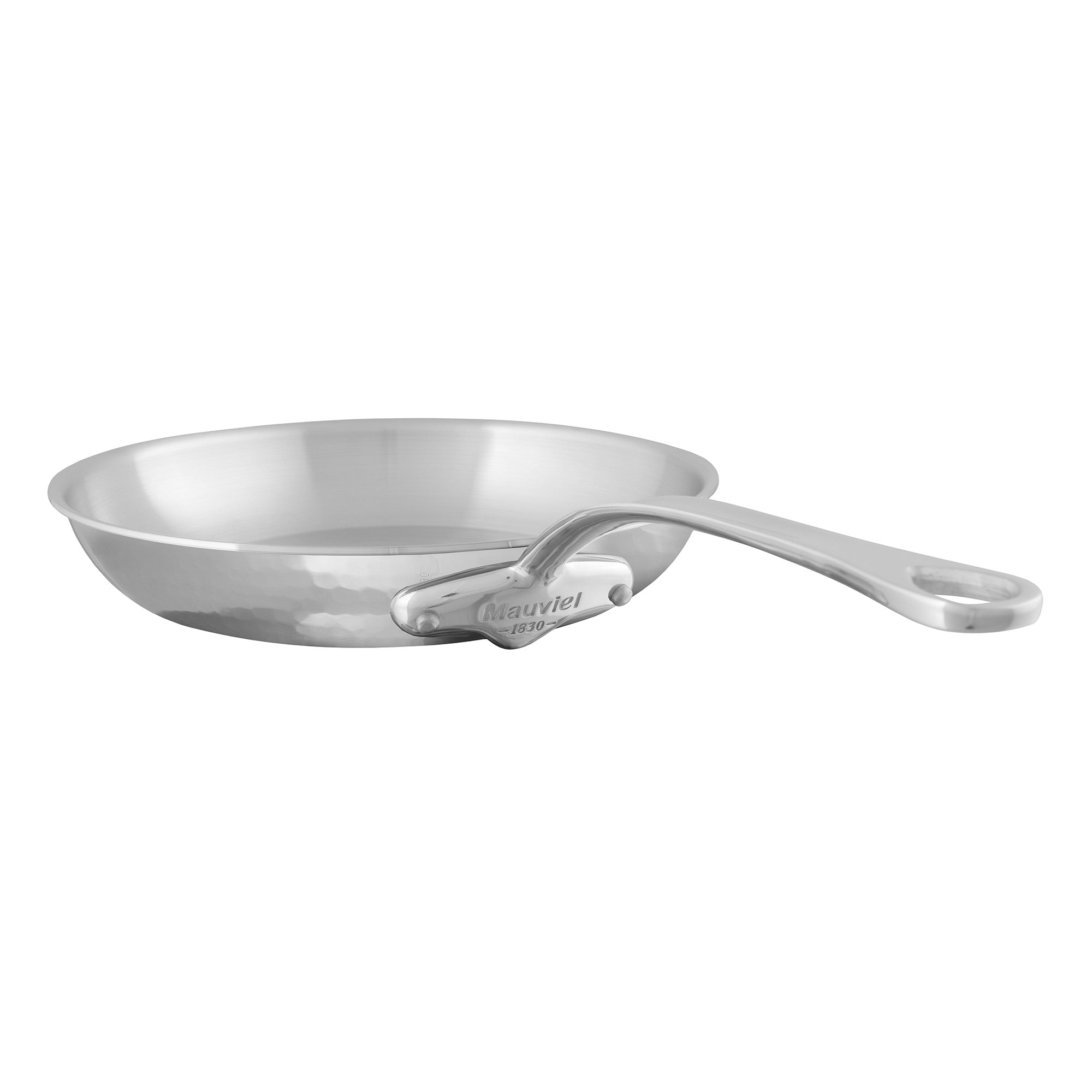 Mauviel M'ELITE Hammered 5-Ply Frying Pan With Cast Stainless Steel Handles, 9.4-In - Mauviel1830