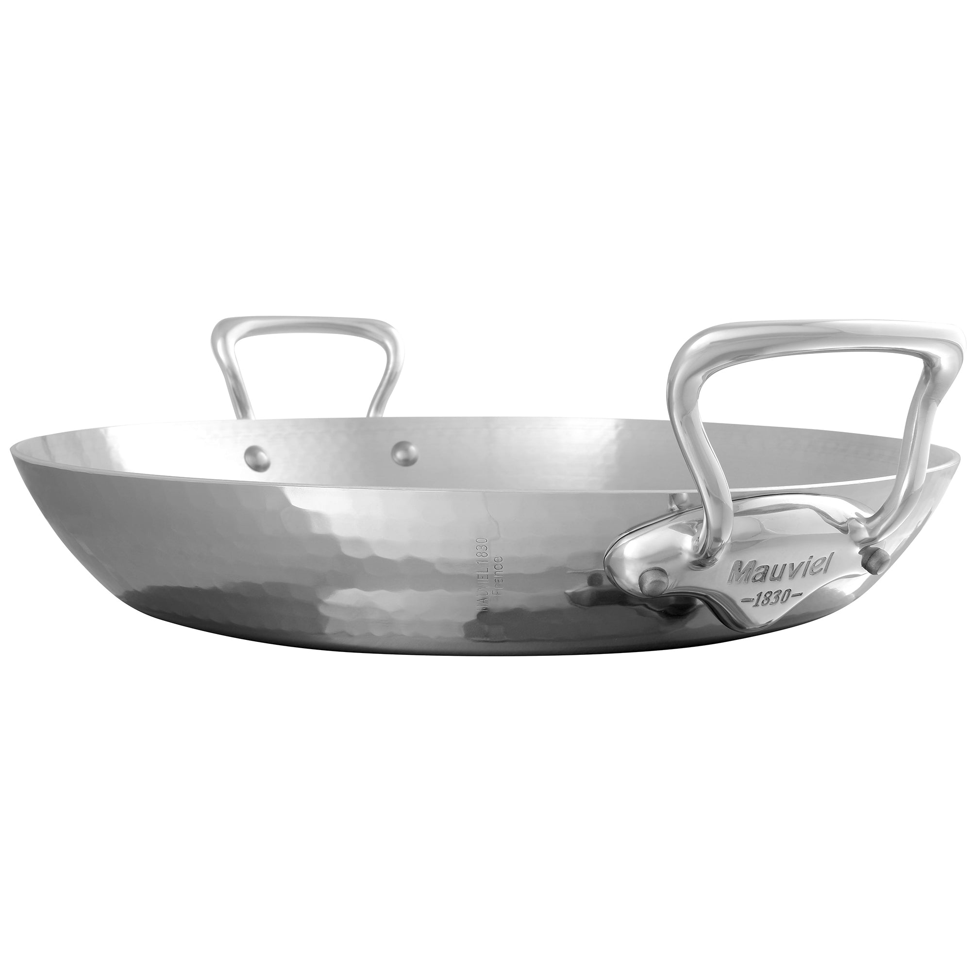 Mauviel M'ELITE Hammered 5-Ply Paella Pan With Cast Stainless Steel Handles - Mauviel1830