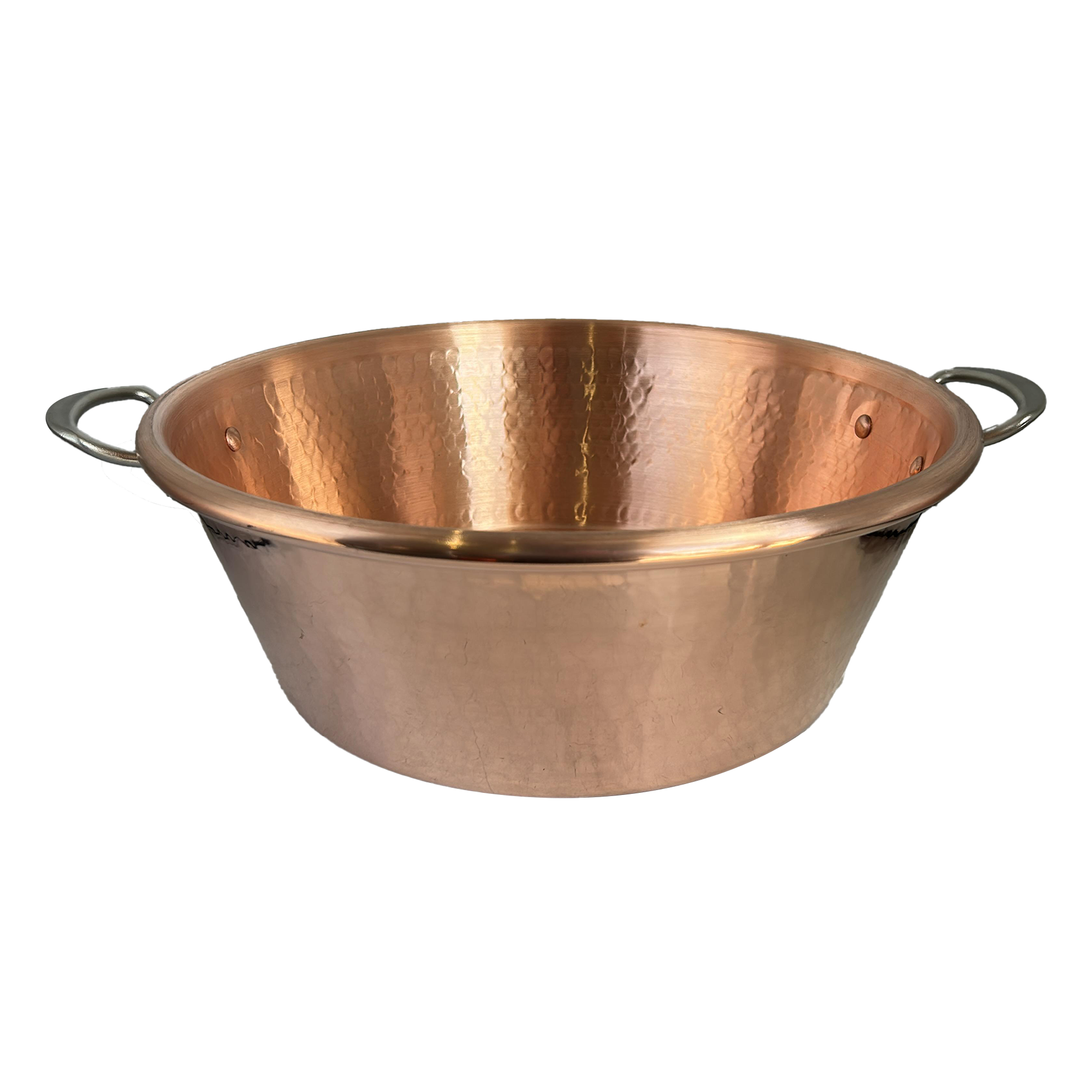 Mauviel M'PASSION Hammered Copper Jam Pan With Brushed Stainless Steel Handles, 14.5-Qt - Mauviel1830