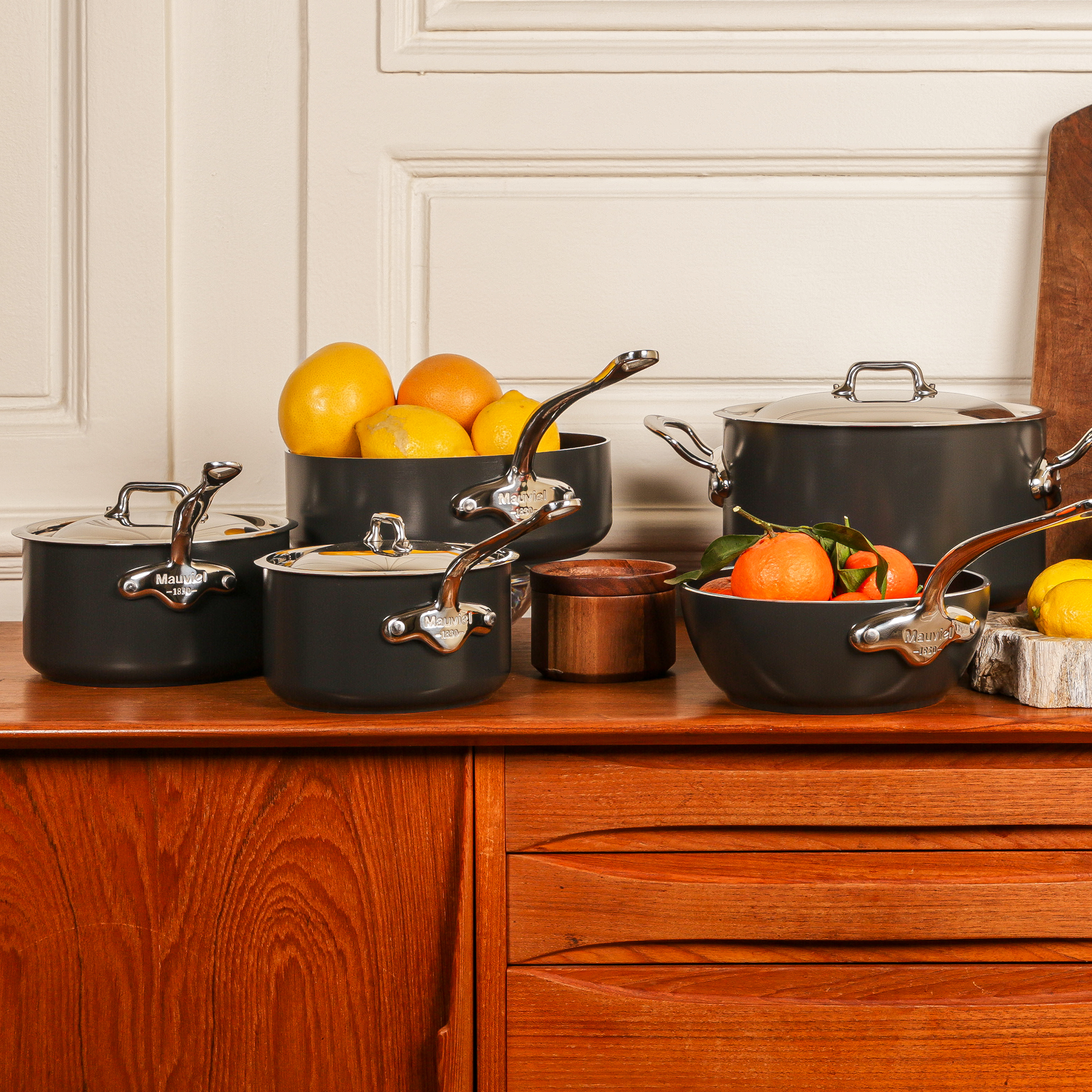 Mauviel M'STONE 3 5-Piece Cookware Set With Cast Stainless Steel Handles And Stainless Steel Lid - Mauviel1830