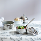 Mauviel M'MINIS Stainless Steel Sauce Pan With Brass Handle, 3.5-In - Mauviel1830