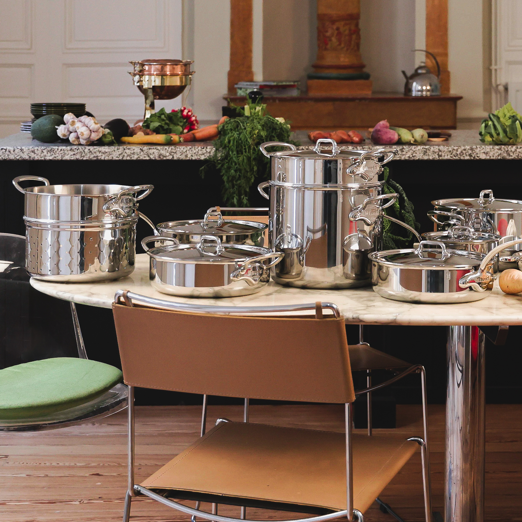 Mauviel M'URBAN 4 Saute Pan With Lid, Cast Stainless Steel Handle - Mauviel1830