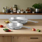Mauviel M'Cook SB 2-Piece Frying Pan Set With Brushed Cast Stainless Steel Handles - Mauviel1830