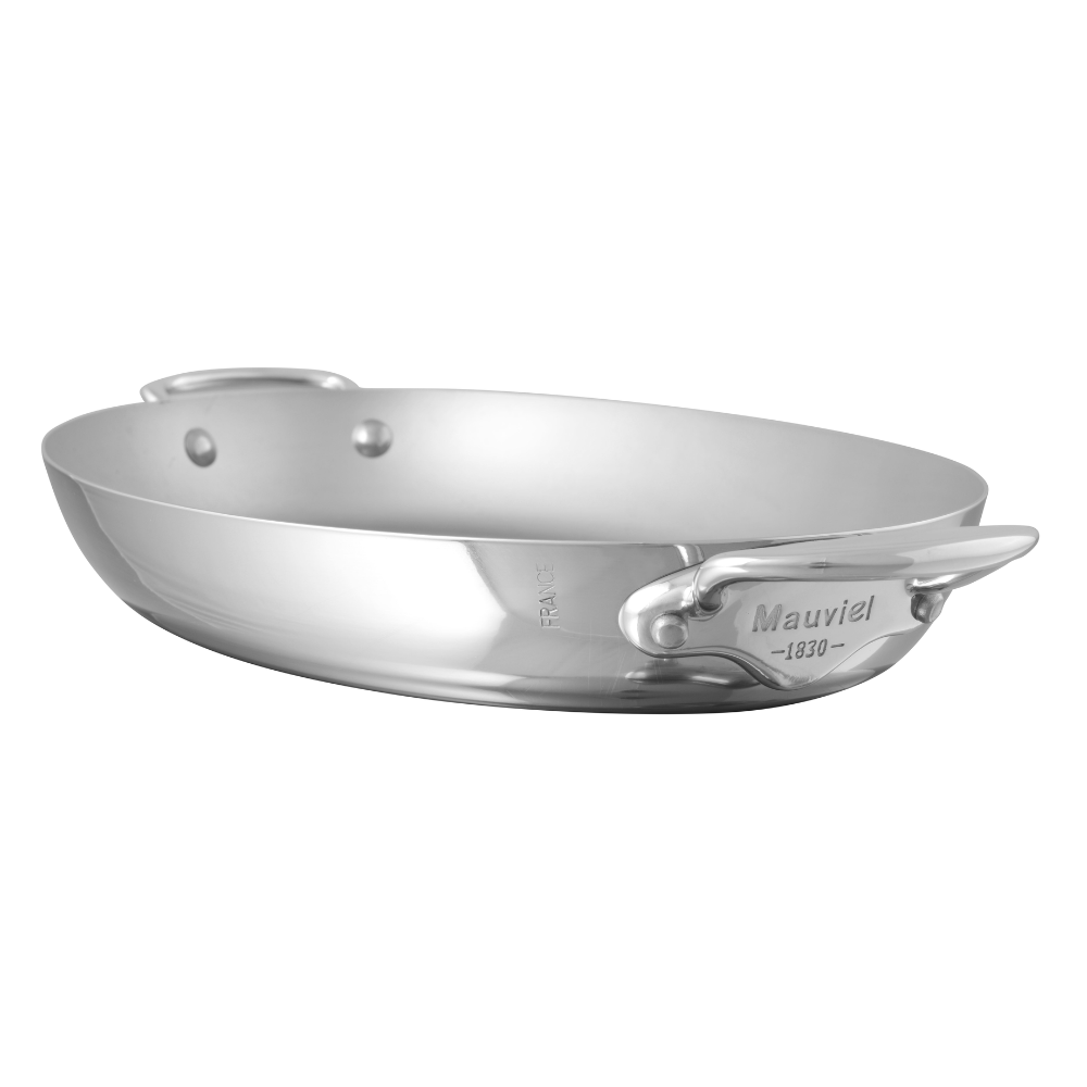 Mauviel M'COOK 5-Ply Oval Pan With Cast Stainless Steel Handles - Mauviel1830