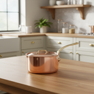 Mauviel M'Heritage M'200 B Copper Sauce Pan With Lid, Brass Handle, 2.6-Qt - Mauviel1830