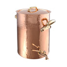 Mauviel M'Tradition Hammered Copper & Tin Inside Soup Station With Tap, Lid & Brass Handles, 11.3-Qt - Mauviel1830