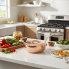 Mauviel M'Heritage M'200 B Chef Pan With Lid, Brass Handle, 3.7-Qt - Mauviel1830