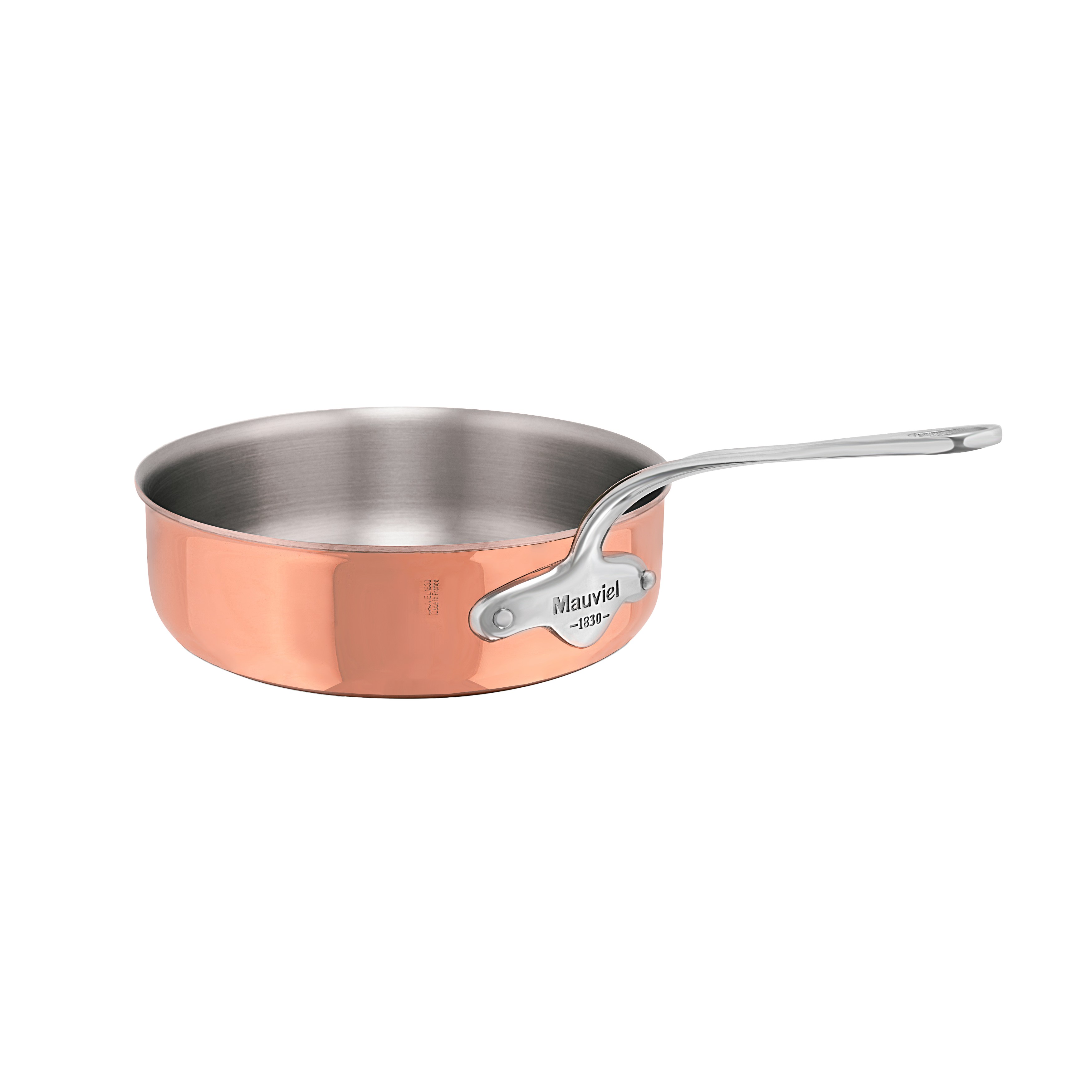 Mauviel M'Heritage M'6 S Induction Copper Saute Pan With Cast Stainless Steel Handle, 1.1-Qt - Mauviel1830