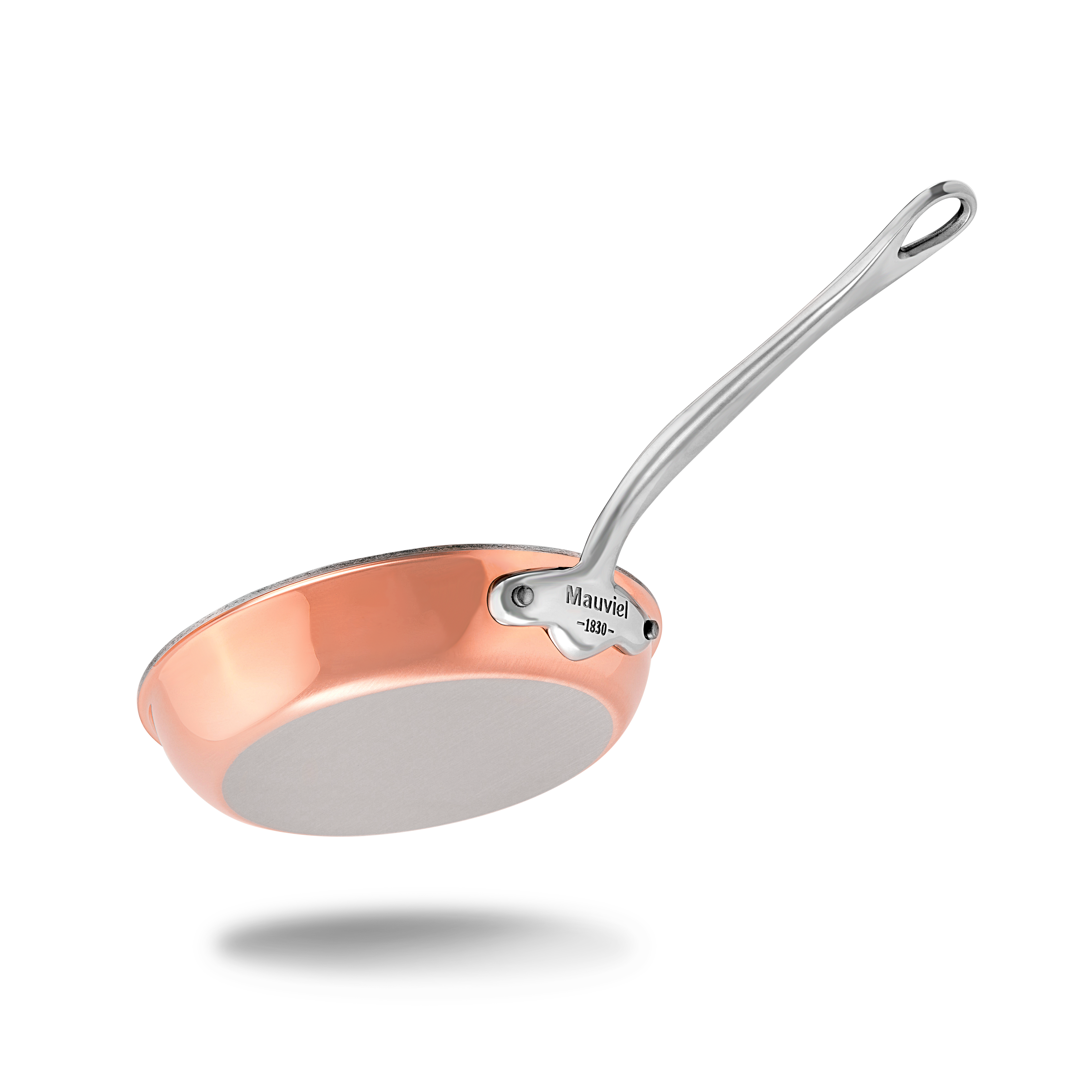 Mauviel M'6 S induction copper nonstick frying pan with cast stainless steel handle, 11.8-inch size, smooth cooking surface