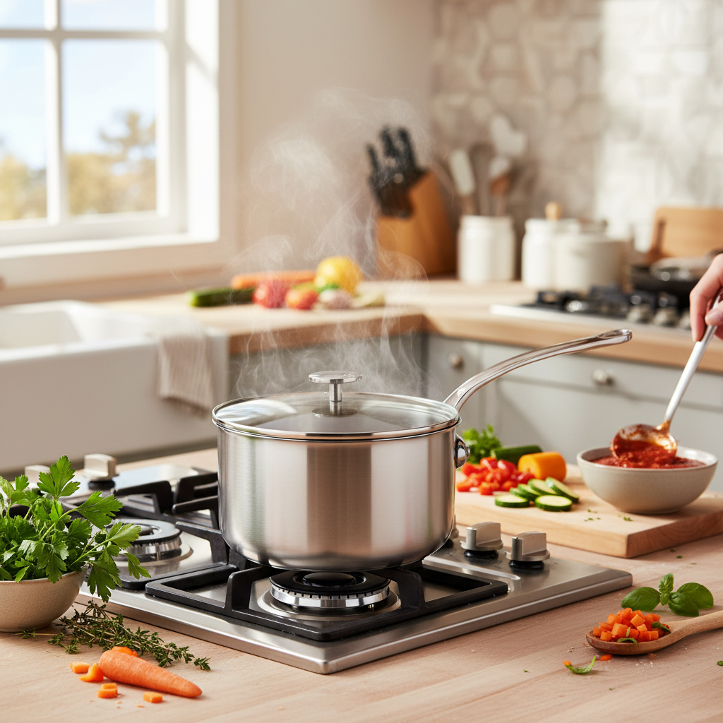 Mauviel M'Pure Sauce Pan With Glass Lid, Cast Stainless Steel Onyx Handle - Mauviel1830