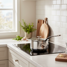 Mauviel M'Pure Sauce Pan With Glass Lid, Cast Stainless Steel Onyx Handle - Mauviel1830