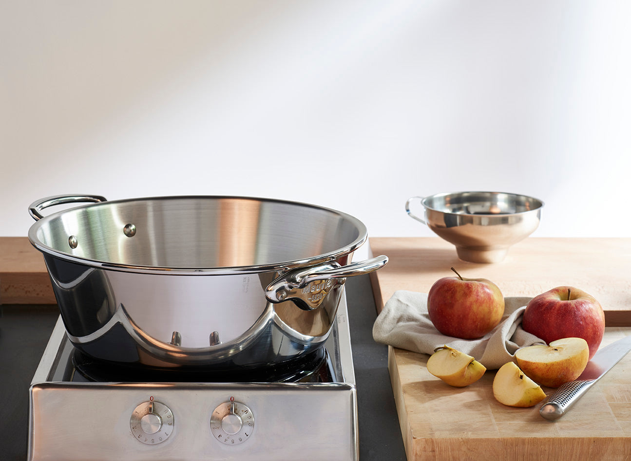 Mauviel M'PASSION Stainless Steel Jam Pan With Stainless Steel Handles, 10.5-Qt - Mauviel1830