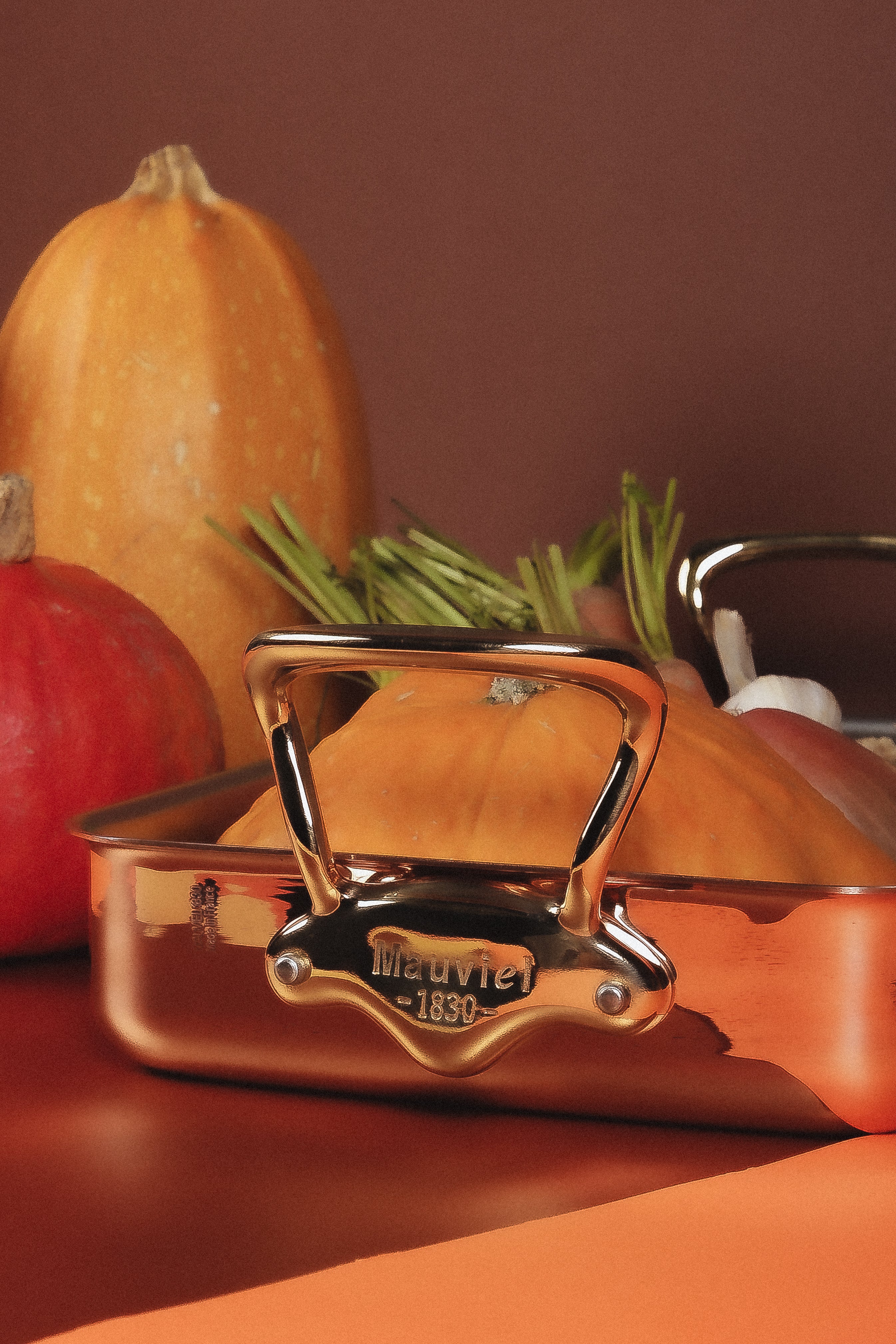 Mauviel Copper Roasting Pan With Brass Handles, 13.7 x 9.8-In - Mauviel1830