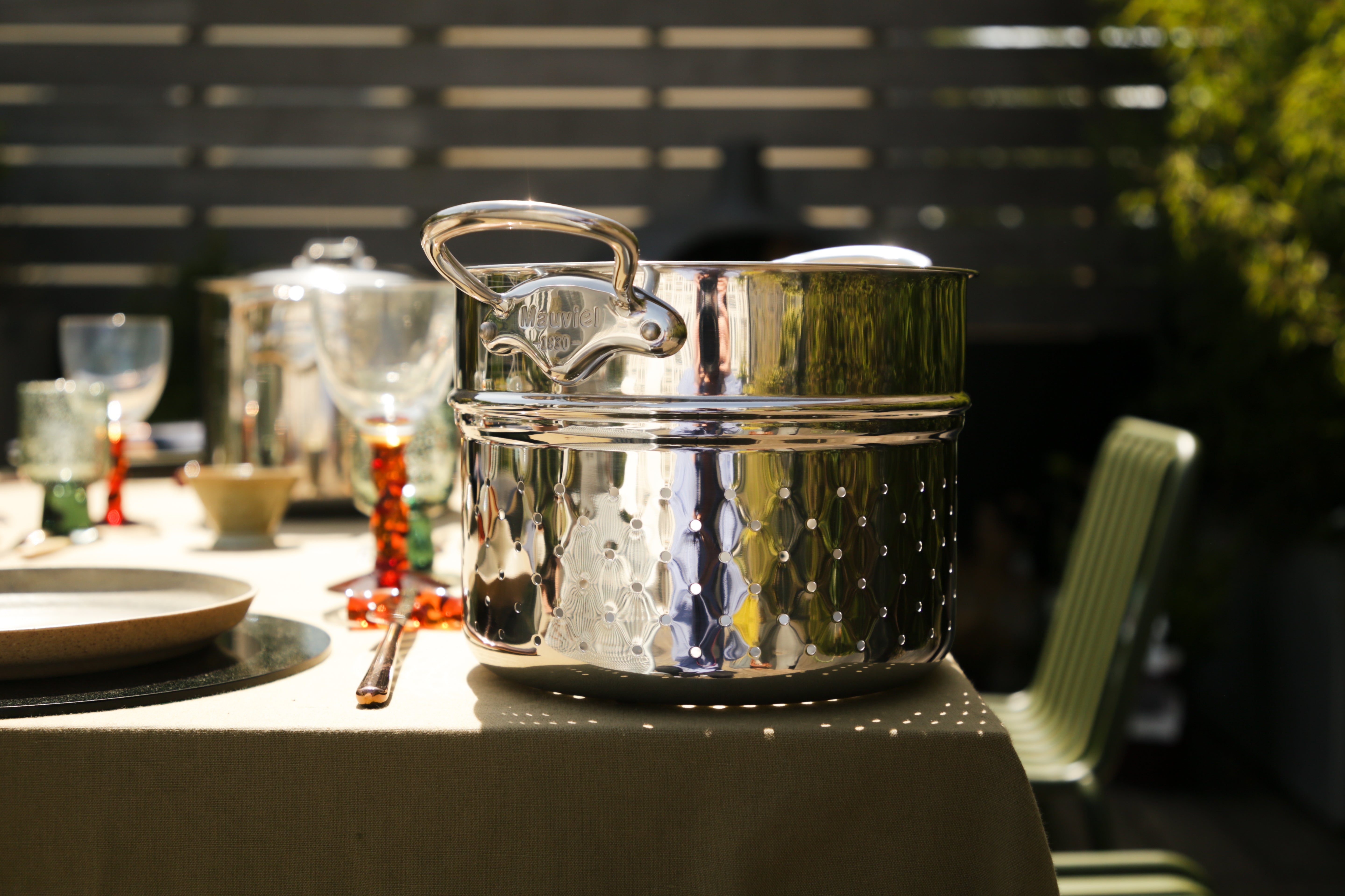 Mauviel Pasta Insert With Cast Stainless Steel Handle, 9.4-in - Mauviel1830