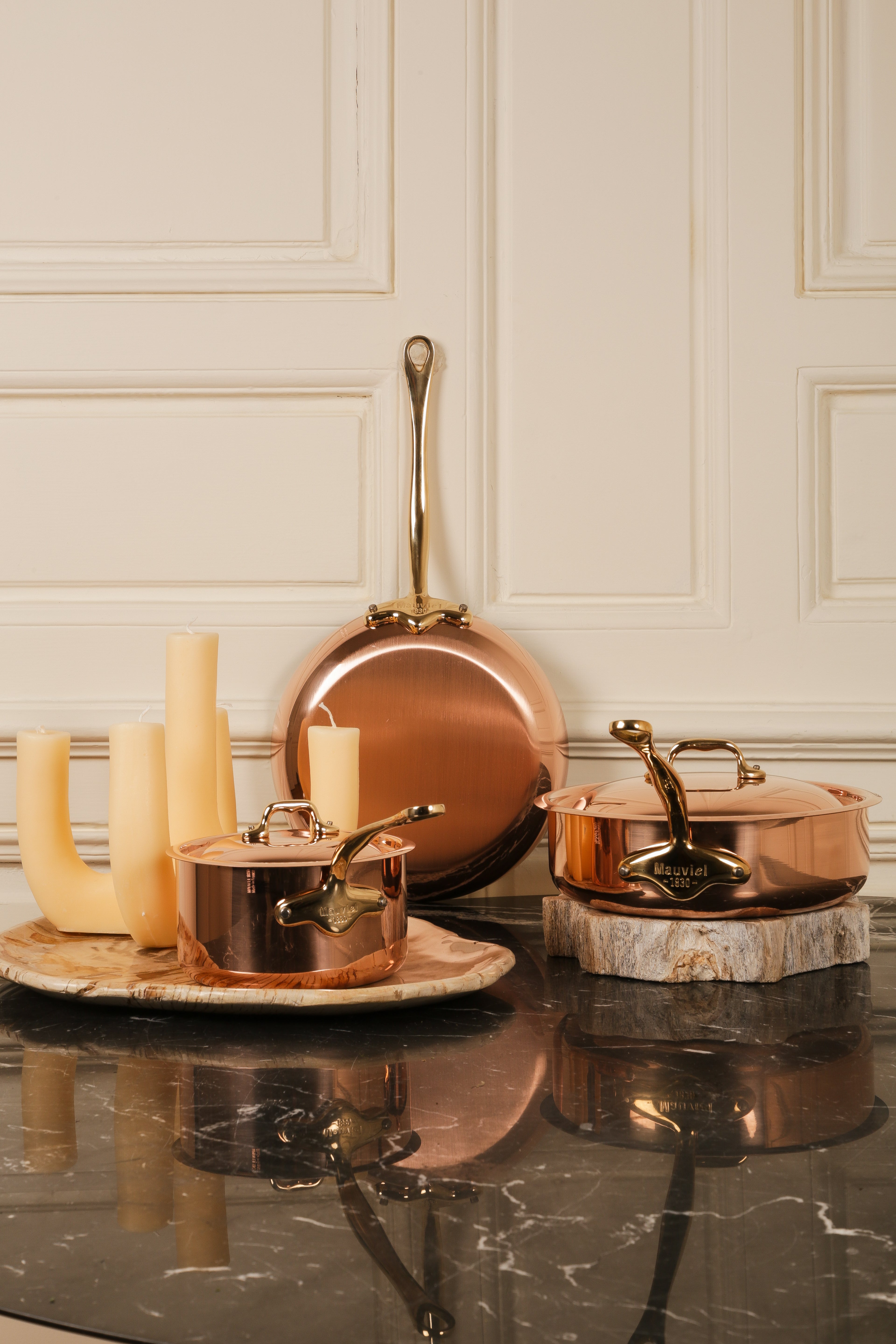 Mauviel M'Heritage M'150 B 5-Piece Copper Cookware Set With Brass Handles - Mauviel1830
