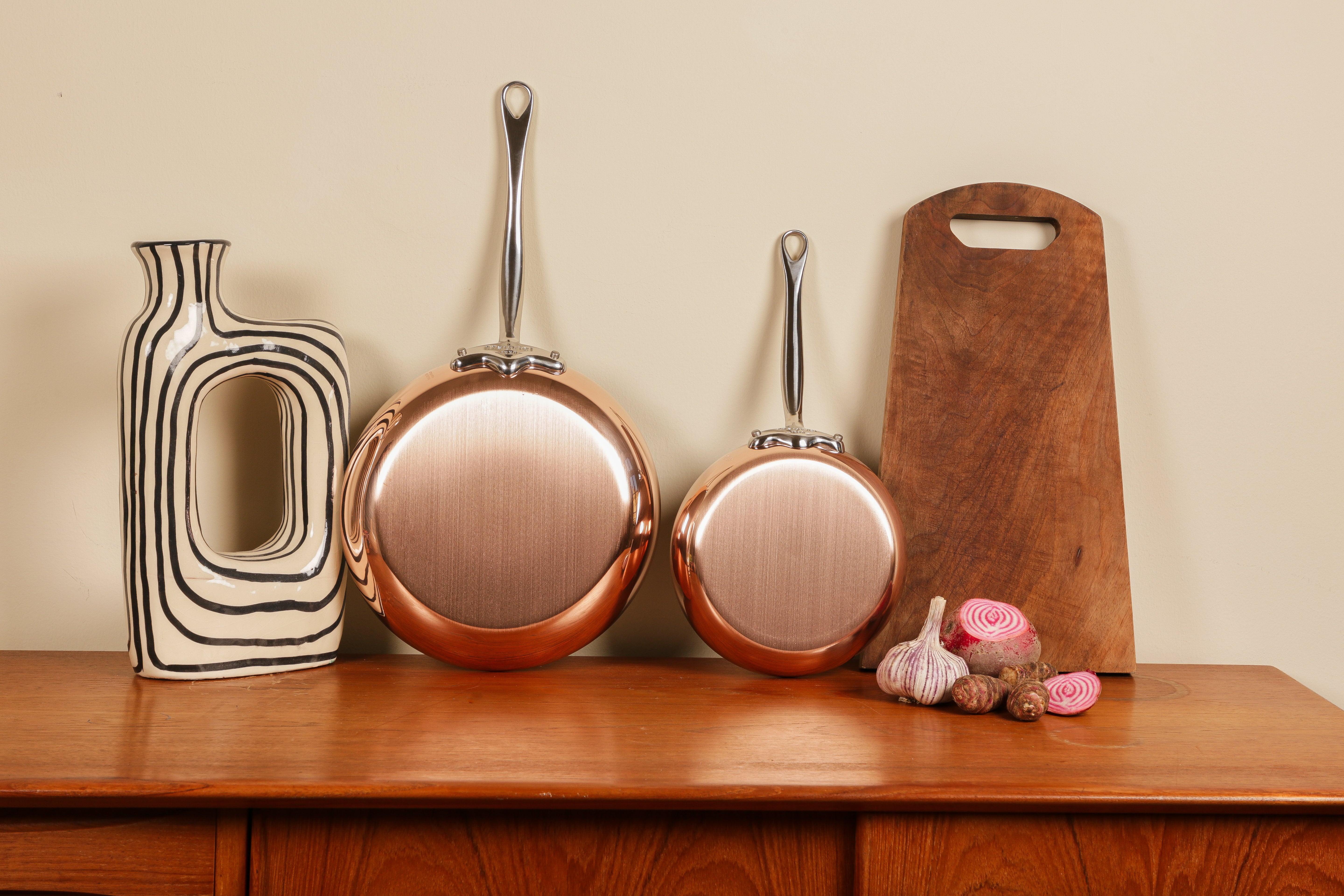 Mauviel M'Heritage M'150 S 2-Piece Copper Frying Pan Set With Cast Stainless Steel Handles - Mauviel1830