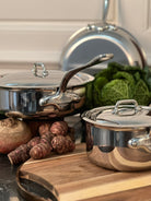 Mauviel M'COOK 5-Ply Sauté Pan With Lid, Cast Stainless Steel Handle, 0.7-Qt - Mauviel1830