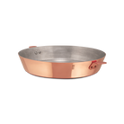 Mauviel M'Passion copper tart Tatin mold with ears and tin interior, used for baking caramelized fruit desserts.