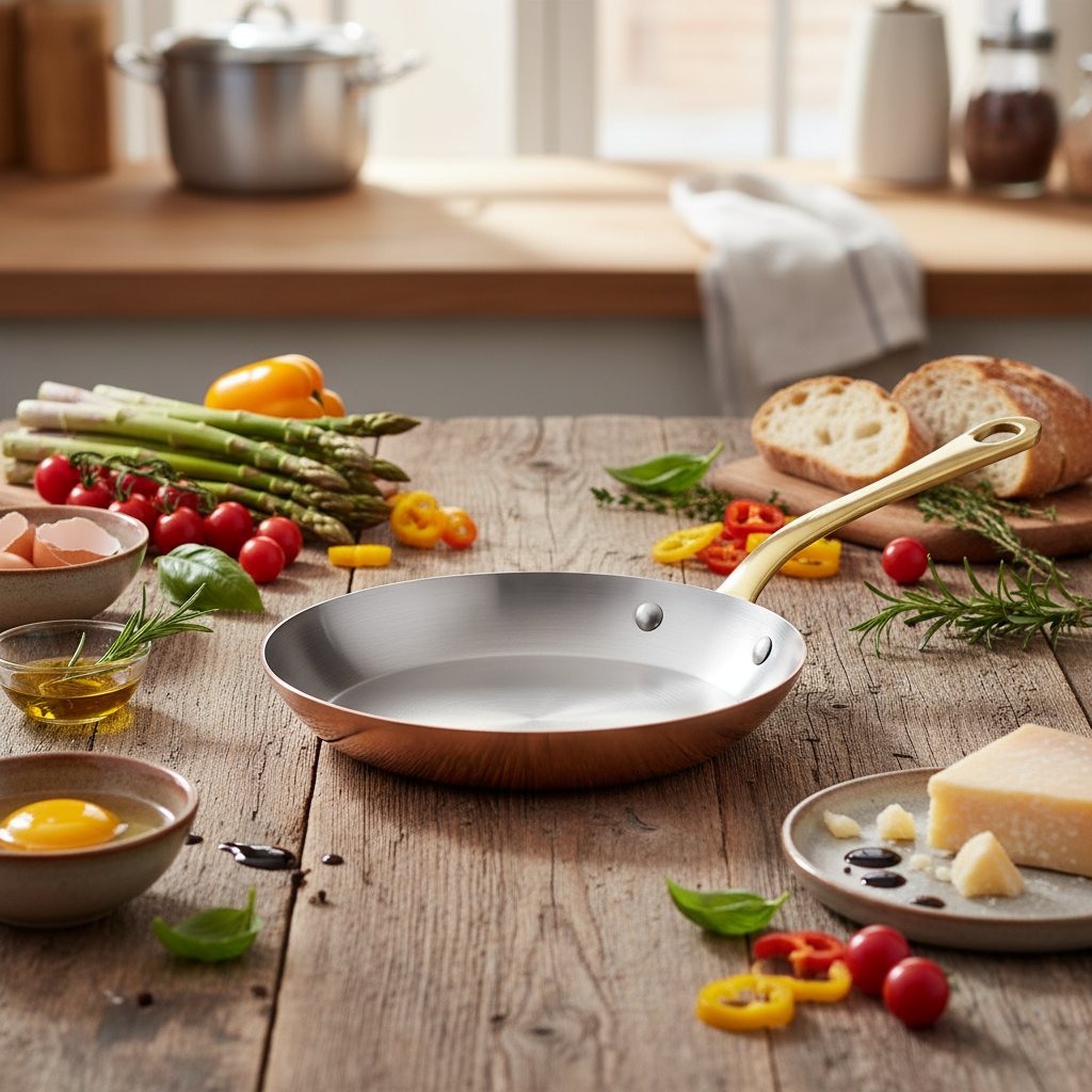 Mauviel M'Heritage M'200 B Copper Frying Pan With Brass Handle - Mauviel1830