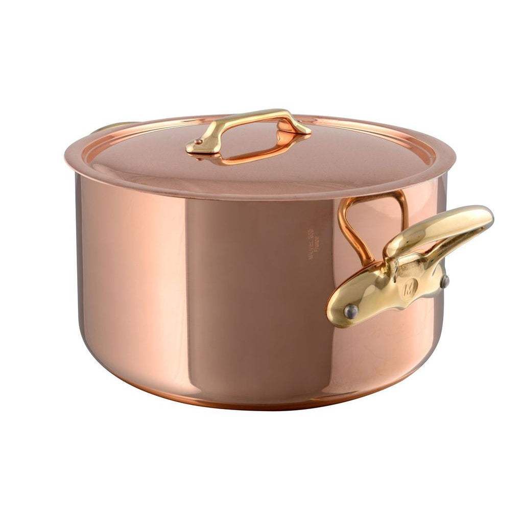 Mauviel M'Heritage M'200 B Copper Stewpan With Lid, Brass Handles - Mauviel1830